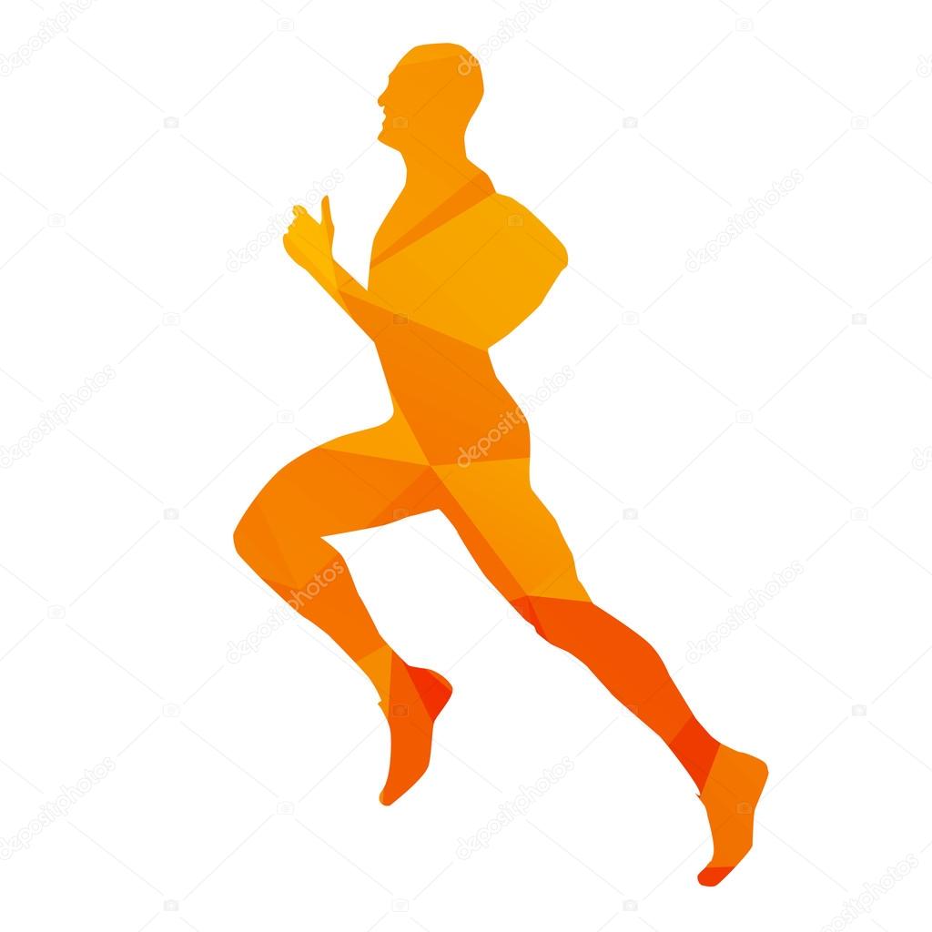 Orange abstract vector runner