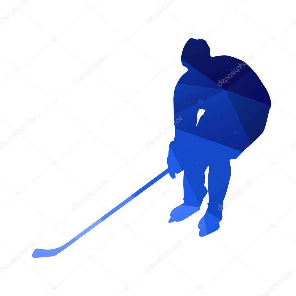 Abstract geometrical hockey player