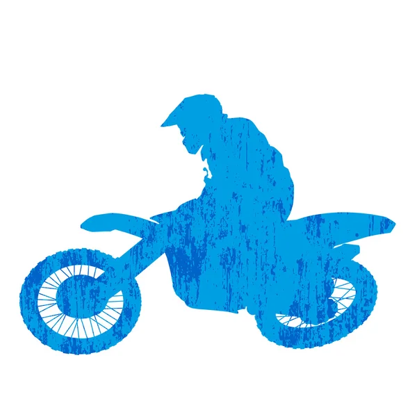 Grunge Motocross Racer Silhouette — Stockvektor