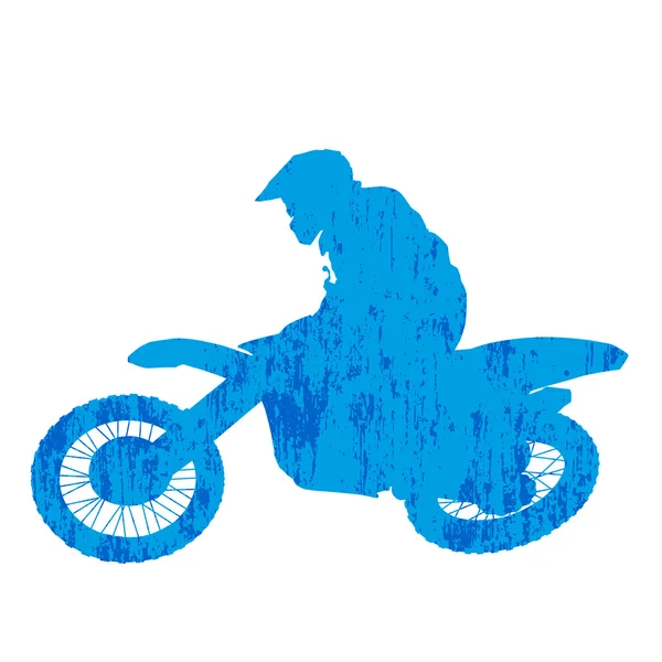 Grunge motocross racer silueta — Archivo Imágenes Vectoriales