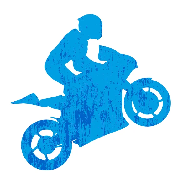 Grunge motorcycle rided silhouette — Stock Vector