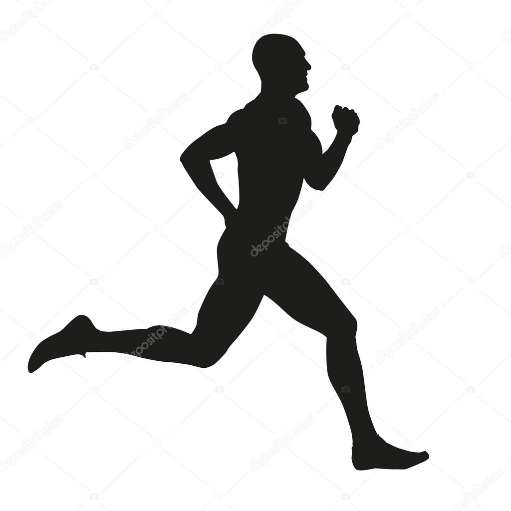 Runner isolated silhouette