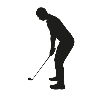 Golfçü izole siluet