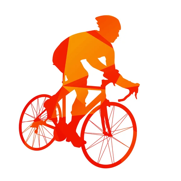 Silhouette cycliste orange abstraite — Image vectorielle