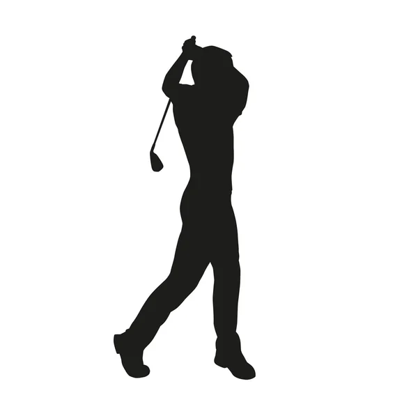 Silhouette golfista — Vettoriale Stock