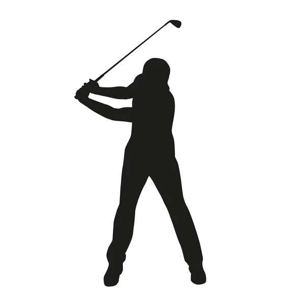 Golf swing. Silueta vectorial aislada — Vector de stock