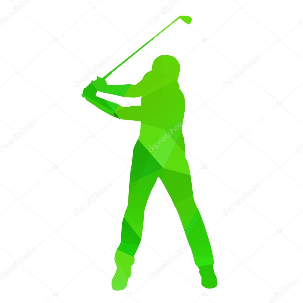 Abstract golfer silhouette