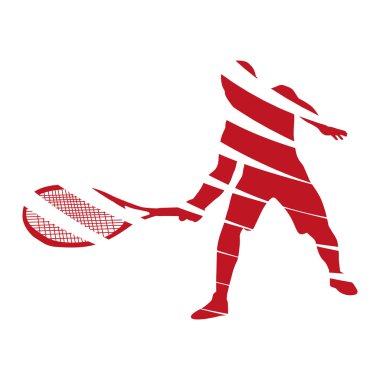 Soyut kırmızı vektör tenis oyuncusu