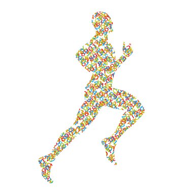 Runner silueti soyut kolaj