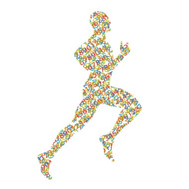 Abstract collage of runner silhouette clipart