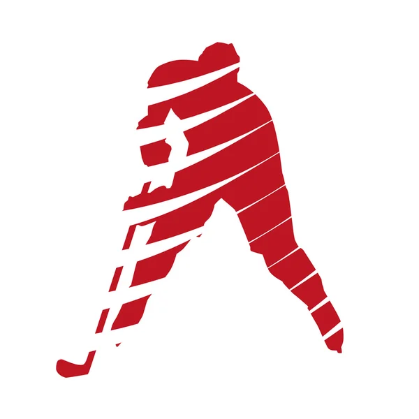 Jugador de hockey rojo abstracto — Vector de stock