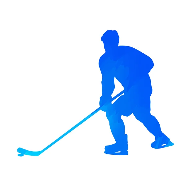 Abstract blue hockey player — Stock Vector