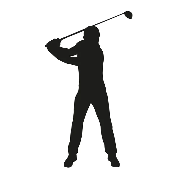 Silhouette golfista — Vettoriale Stock