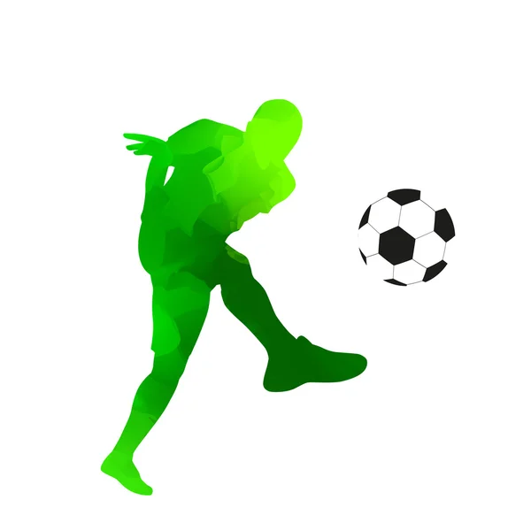 Abstract green vector soccer player — Stock Vector