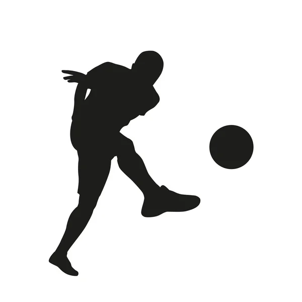 Silhouette vettoriale giocatore di calcio — Vettoriale Stock