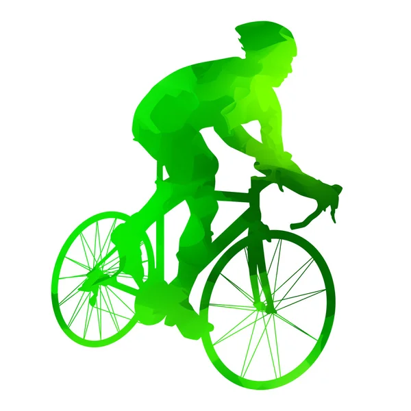 Soyut grungy yeşil yol bisikletçi — Stok Vektör