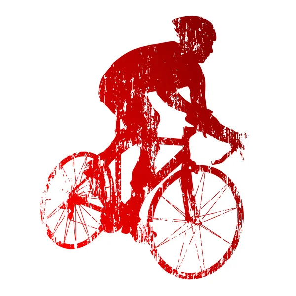 Roter Rennradfahrer — Stockvektor