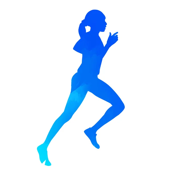 Running woman silhouette — Stock Vector