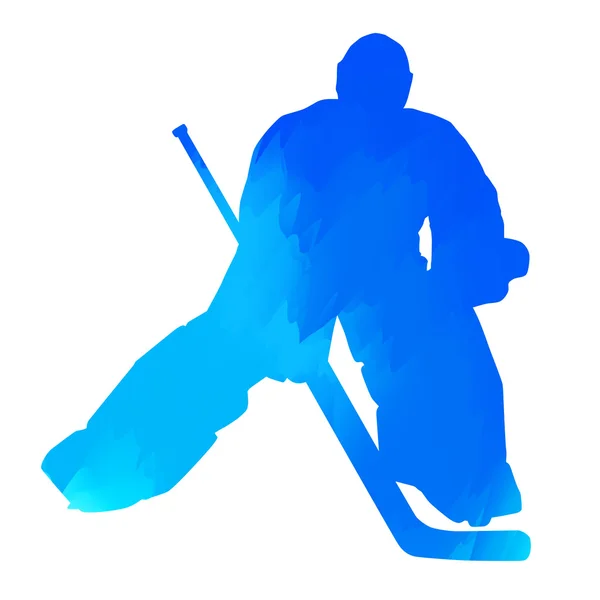 Blauer Eishockeytorwart — Stockvektor