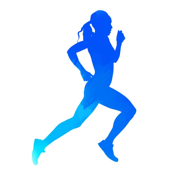 Running girl. Vector athlete — Stock Vector