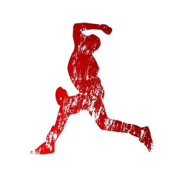 Grunge baseball silhouette — Stock Vector