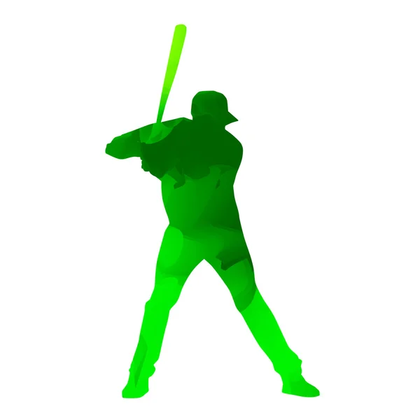 抽象的绿色棒球运动员 — 图库矢量图片