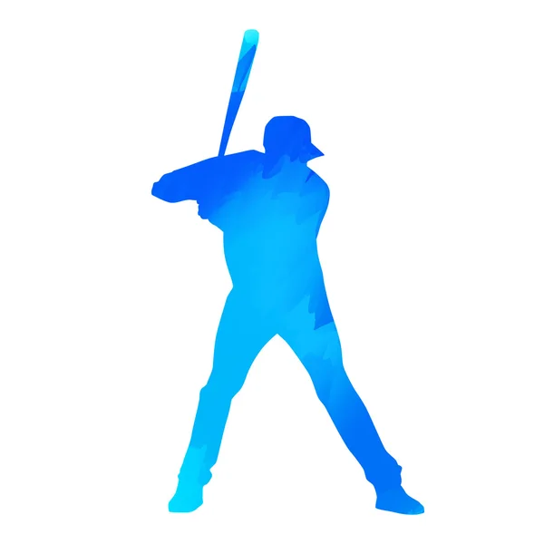 Blue baseball player — Stock Vector