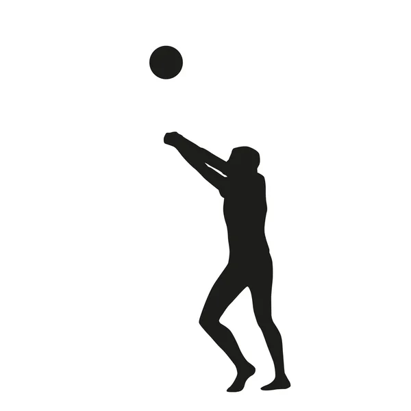 Joueur de volley. Silhouette vectorielle — Image vectorielle