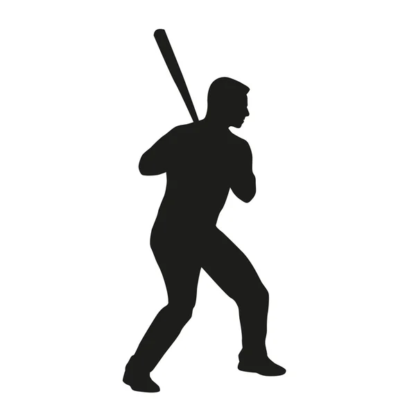 Baseball batter. Vector silhouette — Stock Vector