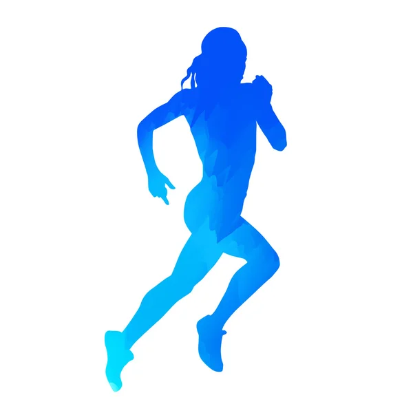 Abstraktní modré běžící žena Royalty Free Stock Vektory
