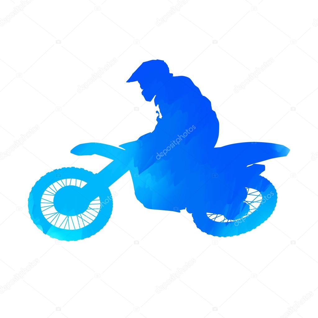 Blue motocross racing