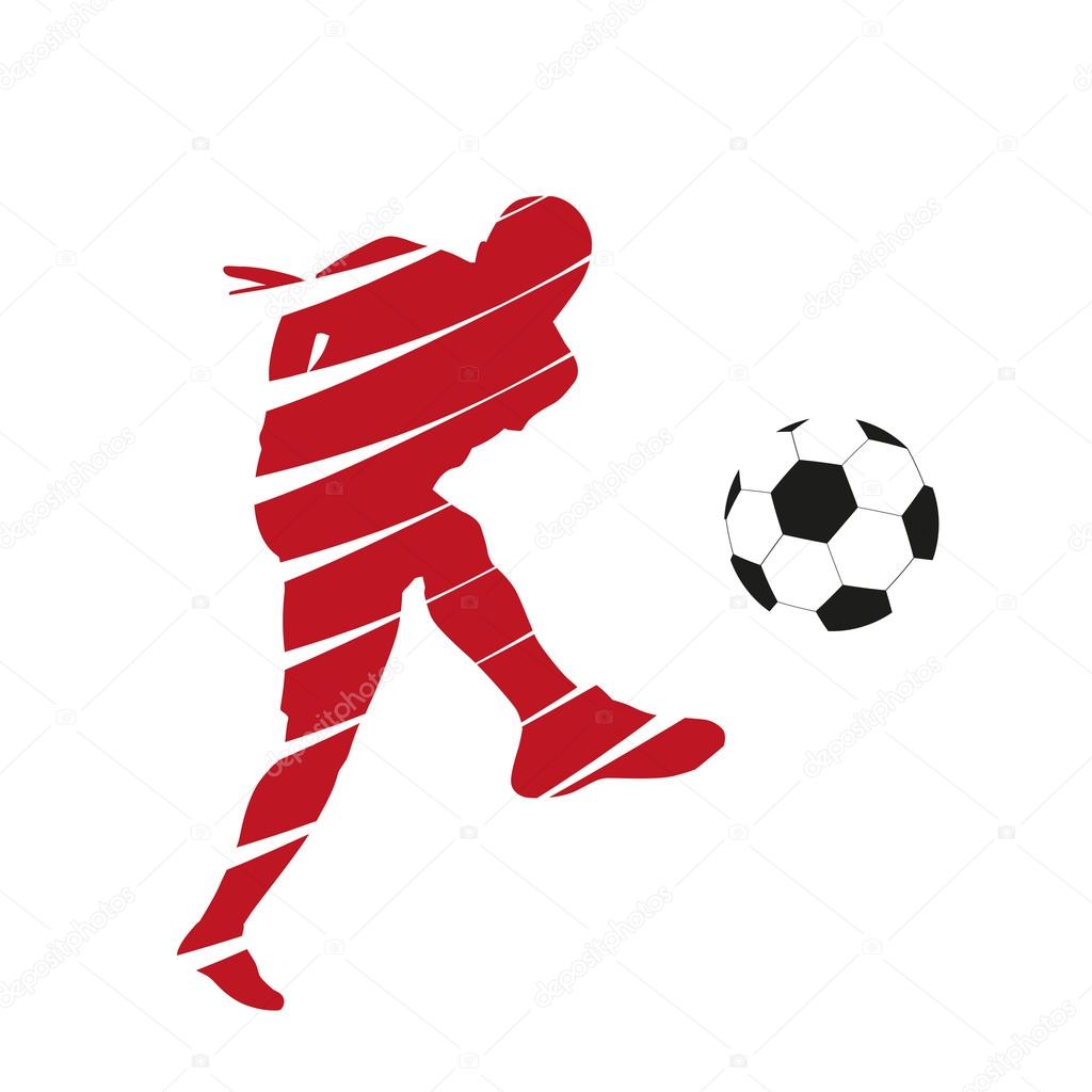 Red vector football player