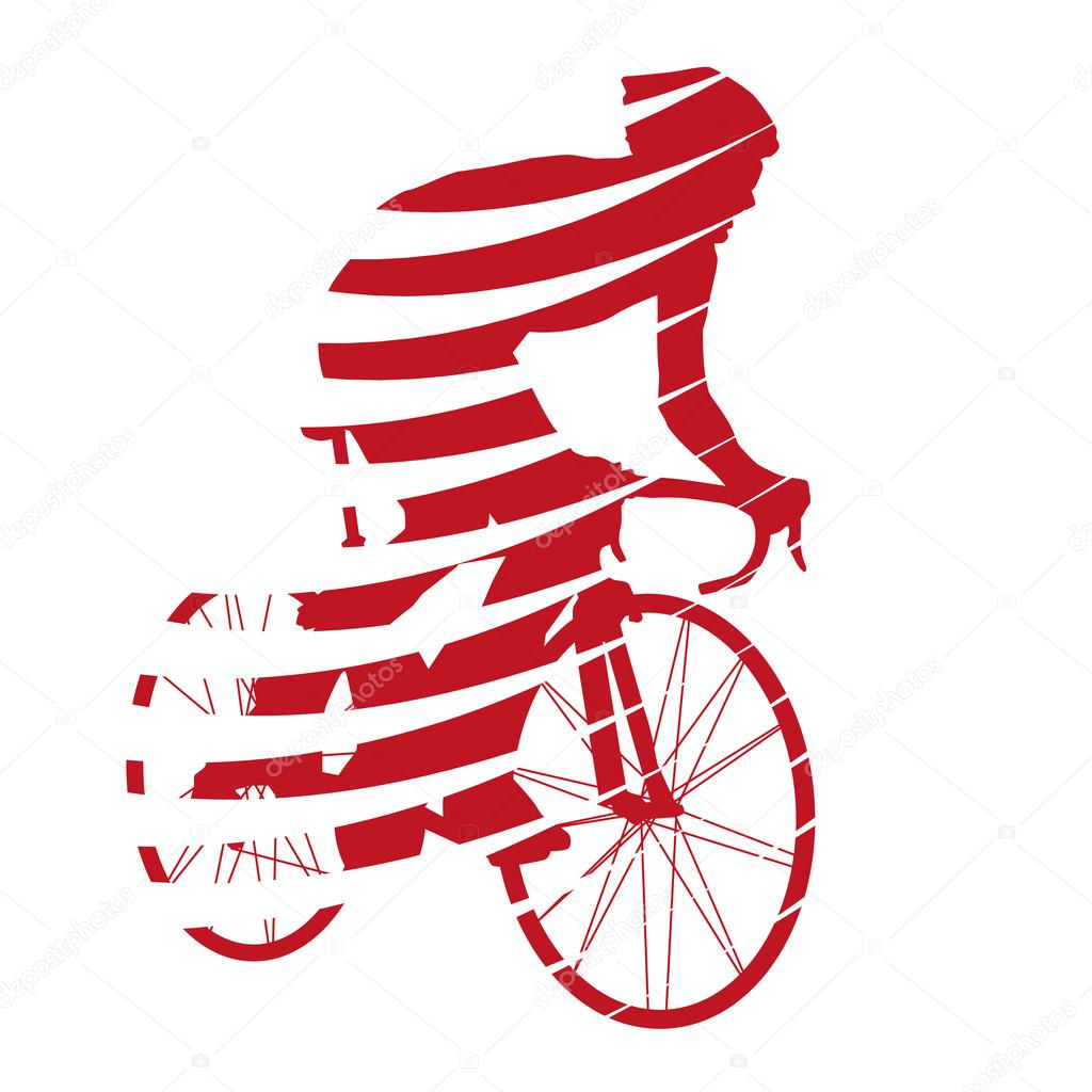 Abstract red vector cyclist