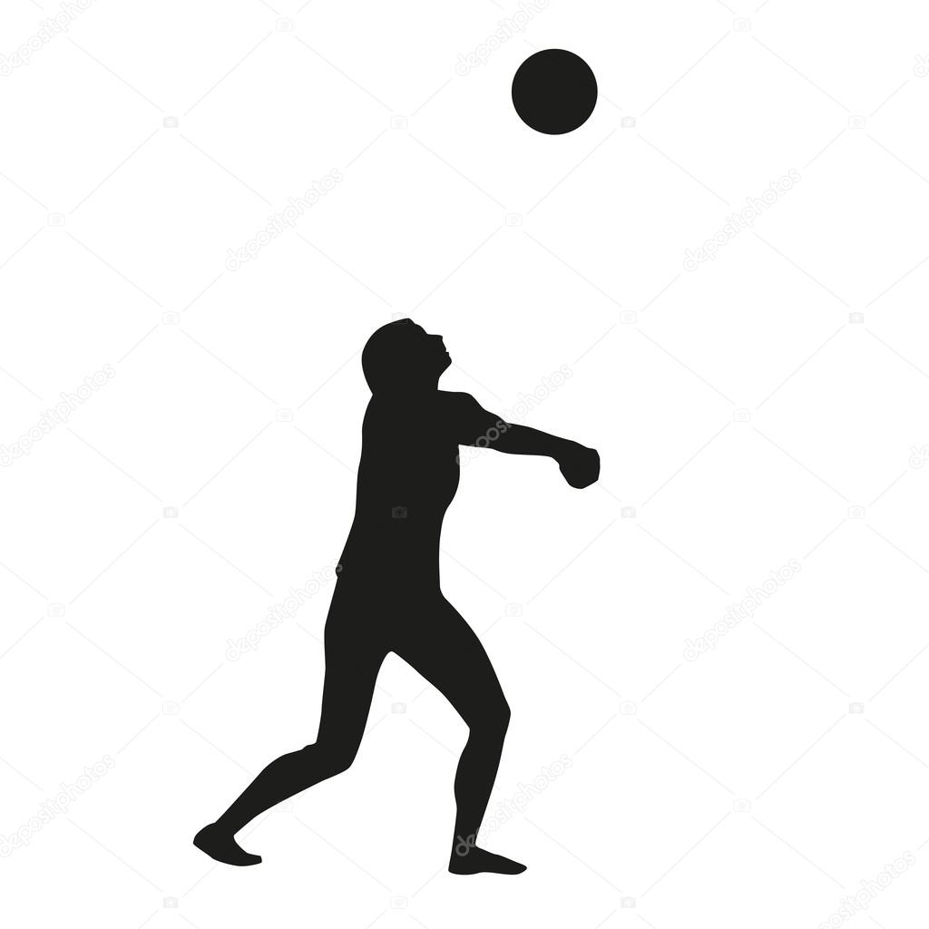 Download Volleyball player. Vector silhouette — Stock Vector ...