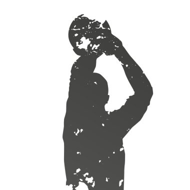 Soyut grungy çekim basketbolcu