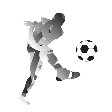 Soyut monokromatik futbol oyuncusu