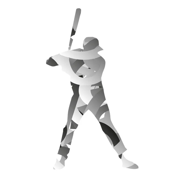 Abstract monochromatic baseball player — Stock Vector