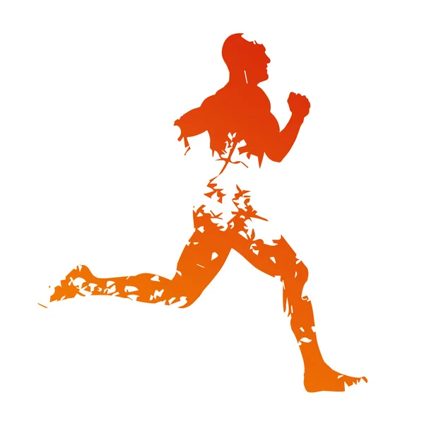 สีลูเอทนักวิ่ง Grungy — ภาพเวกเตอร์สต็อก