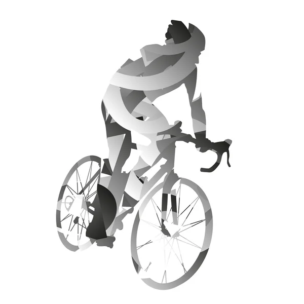 Cycliste vecteur monochromatique abstrait — Image vectorielle