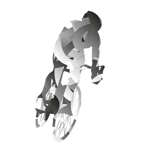 Abstrakter monochromer Rennradfahrer — Stockvektor
