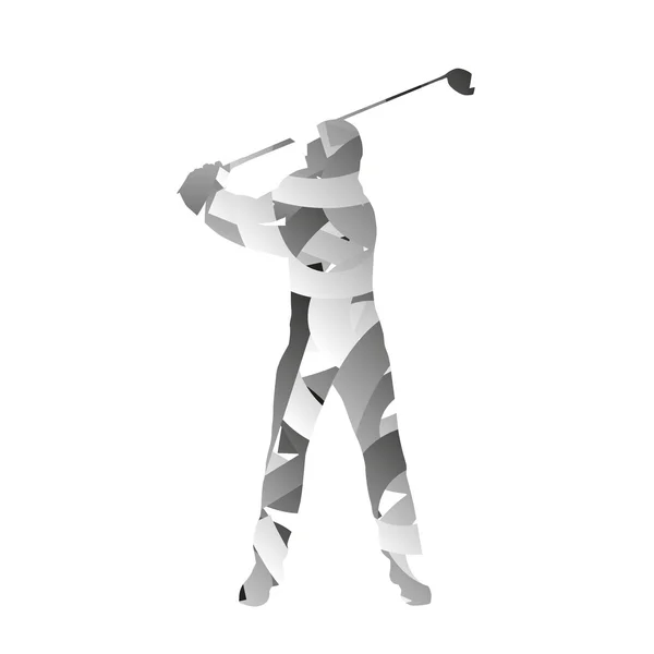 Vector abstracto golfista monocromático — Vector de stock