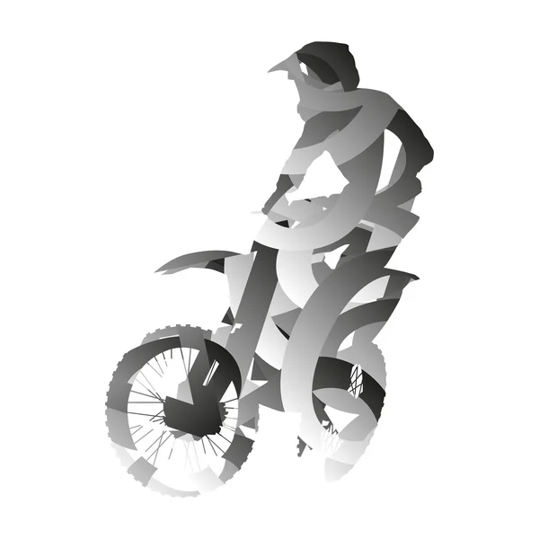 Αφηρημένη μονοχρωματικό διάνυσμα motocross αναβάτη — Διανυσματικό Αρχείο