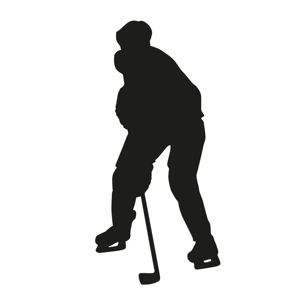Silhouette di un giocatore di hockey — Vettoriale Stock