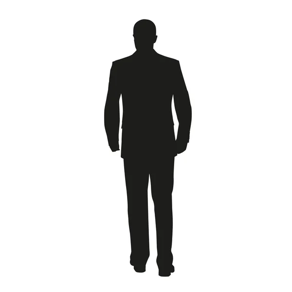 Vector silhouet van bussiness man in pak — Stockvector