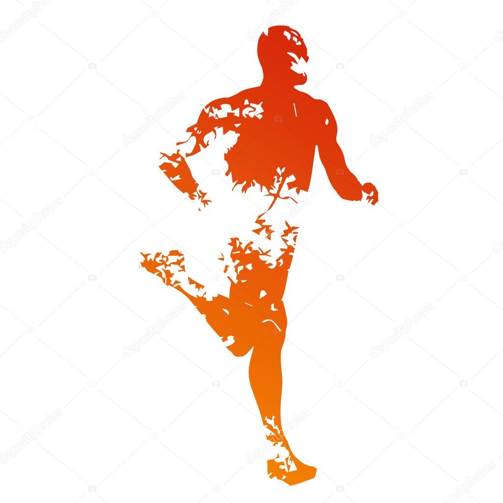 Abstract grungy runner silhouette