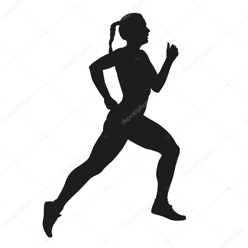 Download Vector running woman silhouette — Stock Vector © msanca #75549403