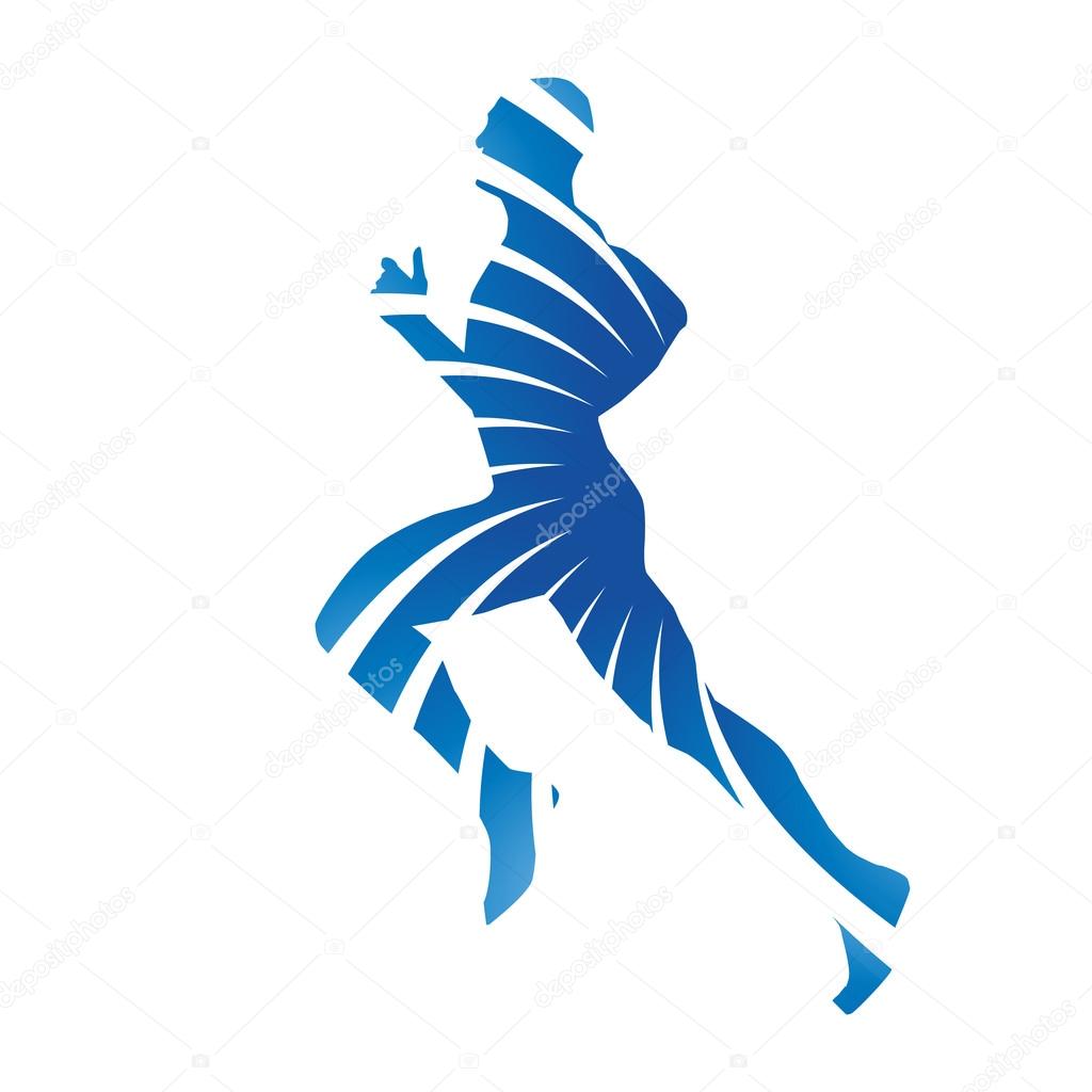 Abstract blue vector runner