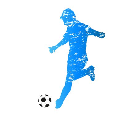 Futbol oyuncusu çalışan çizilmiş vektör siluet