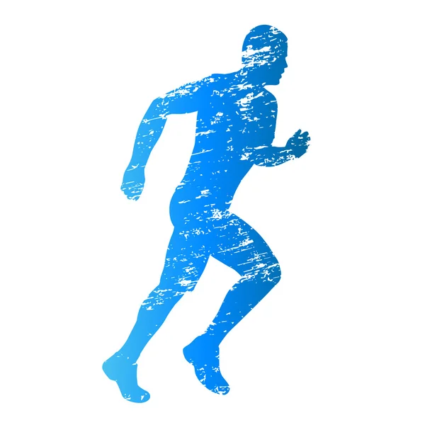 Poškrábaný vektorové siluetu běžící muž — Stockový vektor