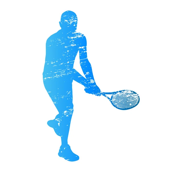 Scratched vector silhouette tennis player — Stock Vector